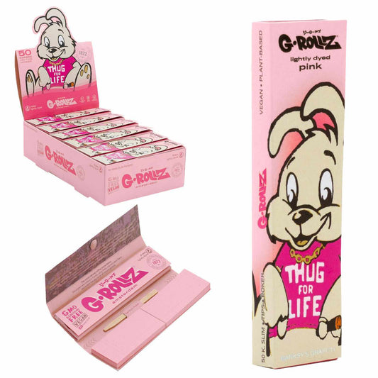 PAPÍRKY + FILTRY THUG FOR LIFE PINK KING SIZE SLIM - 24KS/BOX